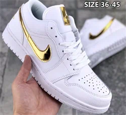 ‏ Air Jordan 1 Low White Metallic Gold